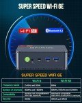 GMKtec Mini PC Gaming, K6 AMD Ryzen 7 7840HS Dual NIC LAN 2.5Gbps Desktop Computer, 32GB DDR5 (16GB*2) 1TB PCIe4.0 SSD, USB4.0, HDMI, DP, USB-C, WiFi 6E, BT 5.2