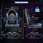 DUMOS Ergonomic Computer Gaming Chair - Home Office Desk with PU Leather Lumbar Support, Height Adjustable Big and Tall Video Game with Flip-up Armrest, Swivel Wheels for Adults and Teens
