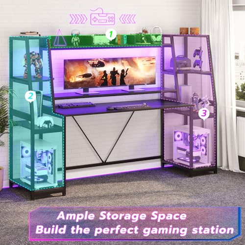 SEDETA 78.8'' LED Gaming Desk with Storage