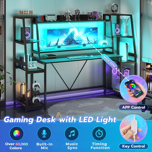 SEDETA 78.8'' LED Gaming Desk with Storage