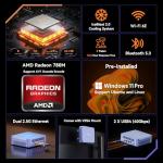 GEEKOM Mini PC AX8 Max, Dual 2.5G Lan AMD Ryzen 7 8745HS (Up to 4.9GHz, 3 Mode) Desktop Computers, Radeon 780M, 32GB DDR5 5600MHz RAM 1TB PCIe SSD, 2xUSB4/PD/WOL/8K 4 Display/Gaming/Business/Win11 Pro