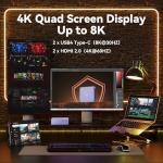 GEEKOM Mini PC AX8 Max, Dual 2.5G Lan AMD Ryzen 7 8745HS (Up to 4.9GHz, 3 Mode) Desktop Computers, Radeon 780M, 32GB DDR5 5600MHz RAM 1TB PCIe SSD, 2xUSB4/PD/WOL/8K 4 Display/Gaming/Business/Win11 Pro