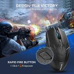 TECKNET Wireless Mouse, USB Cordless Computer Mouse with 8 Buttons, Ergonomic Design, High-Precision 5 Adjustable DPI for PC/Mac/Laptop