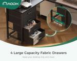 AODK L Shaped Gaming Desk with 4 Drawers, 53" Reversible Home Office Desks with Power Outlets, L Shaped Computer Desk with USB Charging Port and Host Stand, Corner Desk, Easy to Assemble, Black