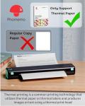 Phomemo Portable Printers Wireless for Travel, M08F Thermal Bluetooth Printer Support for 8.5"x11" US Letter, Small Inkless Printer Compatible with iOS, Android, Laptop for Car, Office, Home