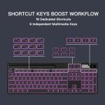 Soueto Wireless Keyboard with 7-Color RGB Backlit, Full-Size Computer Keyboard with Phone Tablet Holder, 2.4G Rechargeable Gaming Keyboard with Light Up Keys, Compatible with Mac, Windows (Black)