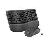 Logitech Wave Keys MK670 Combo, Wireless Ergonomic Keyboard with Signature M550 L Wireless Mouse, Comfortable Natural Typing, Bluetooth, Logi Bolt, for Multi-OS, Windows/Mac - Graphite