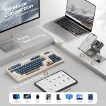 AULA S99 Pro Wireless Keyboard, Display Screen & Media Knob, Tri-Mode Bluetooth/2.4G/USB-C RGB Creamy Gaming Keyboard with Number Pad Macro Keys, Custom Computer Keyboards for Laptop PC Gamer - Green