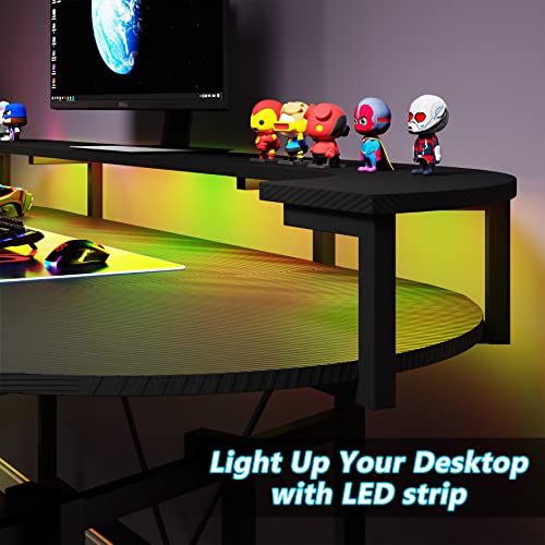 Tribesigns 75" LED Gaming Desk with Monitor Shelf