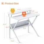 ODK Small Computer Desk, 27.5 inch Desk for Small Spaces with Storage, Compact Table with Monitor & Storage Shelves for Home Office, Modern Style Laptop Desk, Pure White
