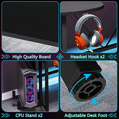 Tribesigns 75" LED Gaming Desk with Monitor Shelf