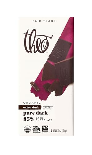 Theo Organic Dark Chocolate Bar 85% Cacao Pack