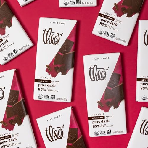 Theo Organic Dark Chocolate Bar 85% Cacao Pack