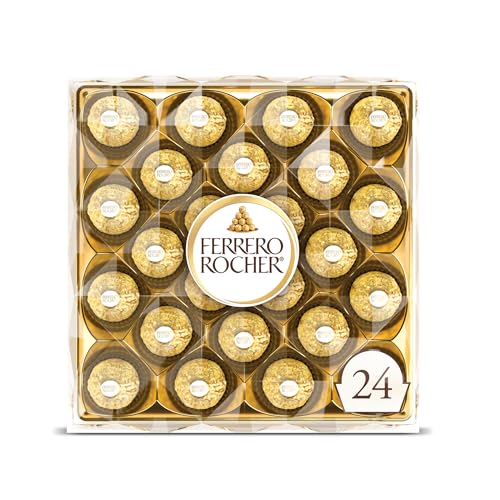 Ferrero Rocher Hazelnut Chocolates, 24 Count Box