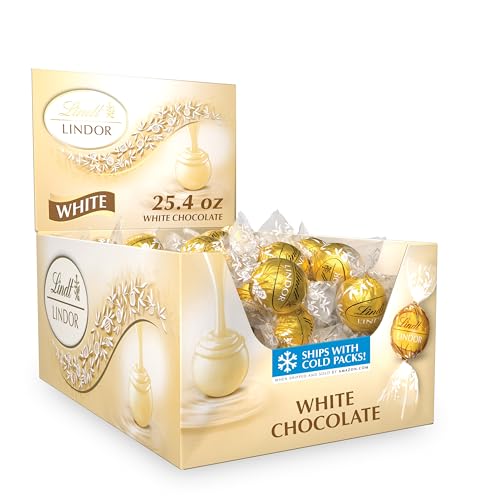 Lindt LINDOR White Chocolate Melting Truffles, 60 Count