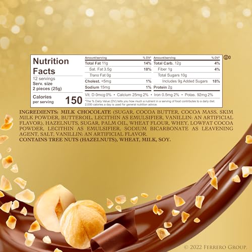 Ferrero Rocher Hazelnut Chocolates, 24 Count Box
