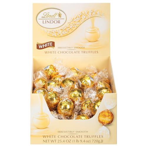Lindt LINDOR White Chocolate Melting Truffles, 60 Count