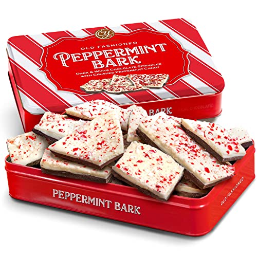 Layered Dark & White Peppermint Bark Chocolate Gift