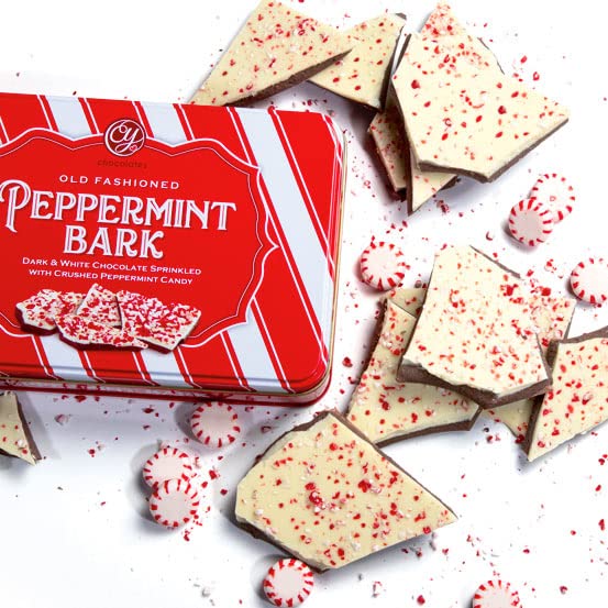 Layered Dark & White Peppermint Bark Chocolate Gift