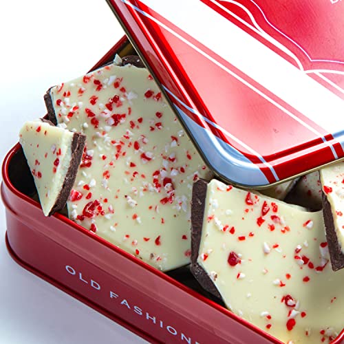 Layered Dark & White Peppermint Bark Chocolate Gift