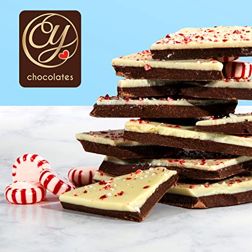 Layered Dark & White Peppermint Bark Chocolate Gift