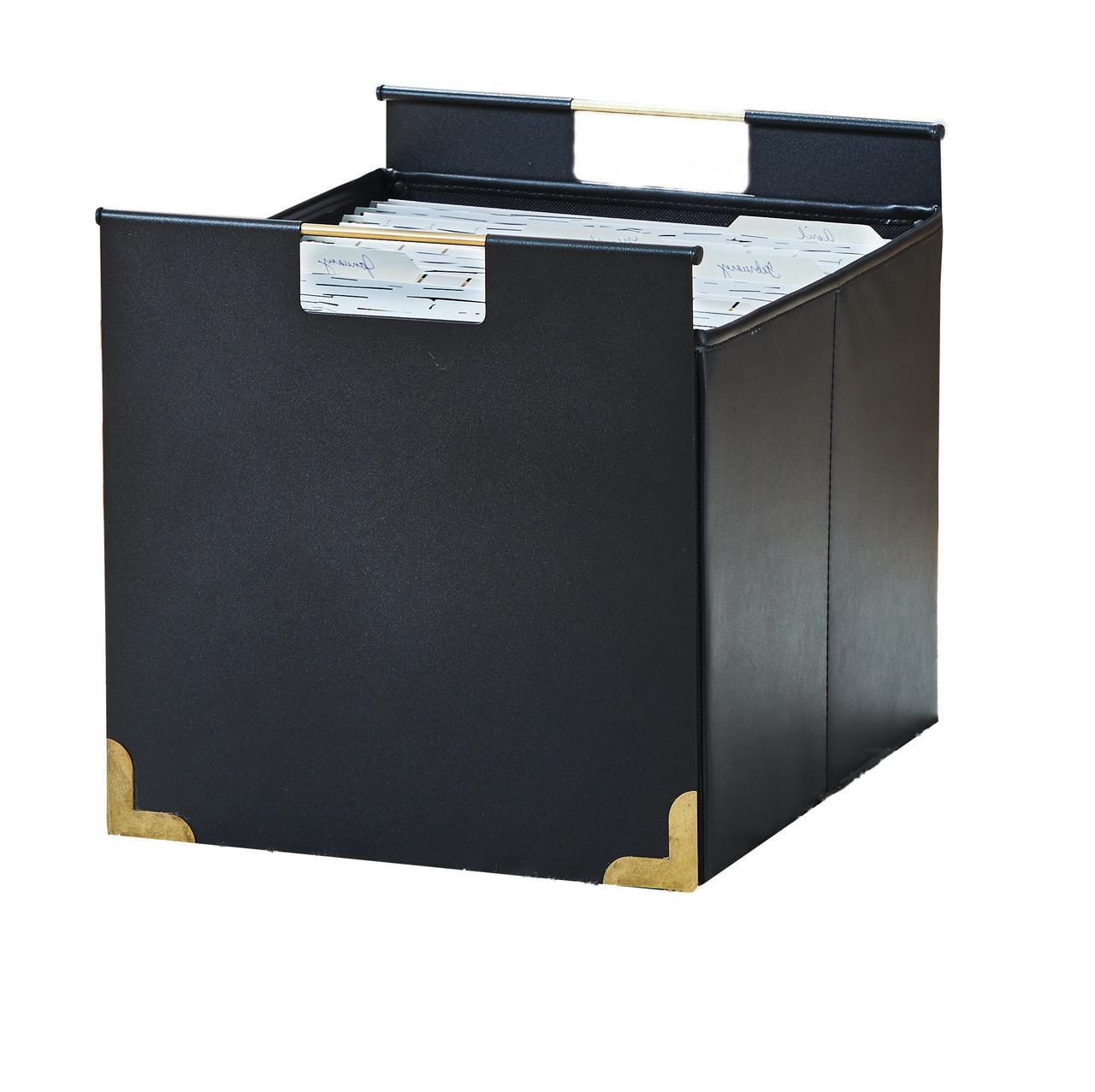 Black Metal Cube Storage Bin for Adults