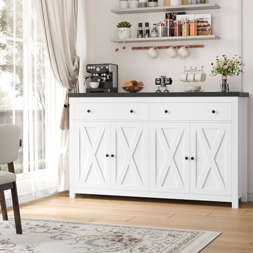 Stylish 55" Wood Sideboard Buffet Cabinet