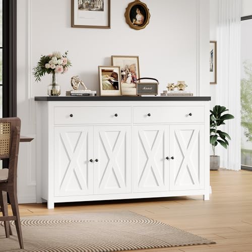 Stylish 55" Wood Sideboard Buffet Cabinet