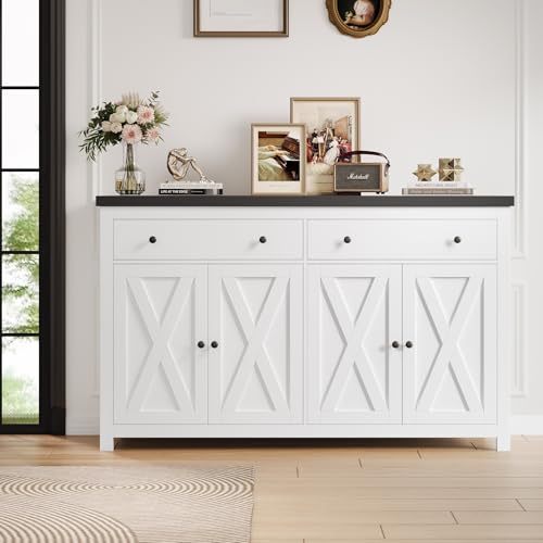 Stylish 55" Wood Sideboard Buffet Cabinet