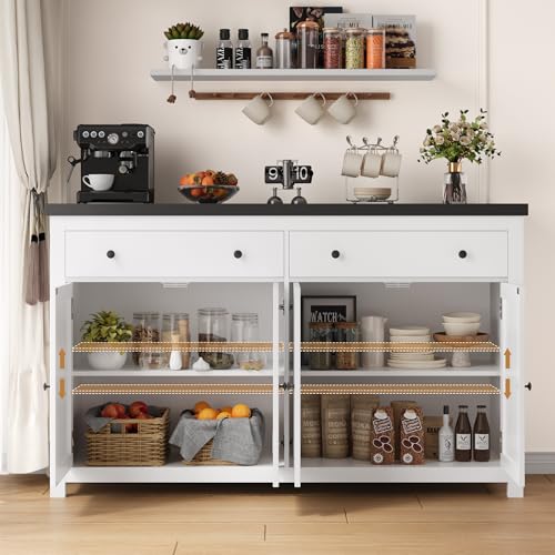 Stylish 55" Wood Sideboard Buffet Cabinet