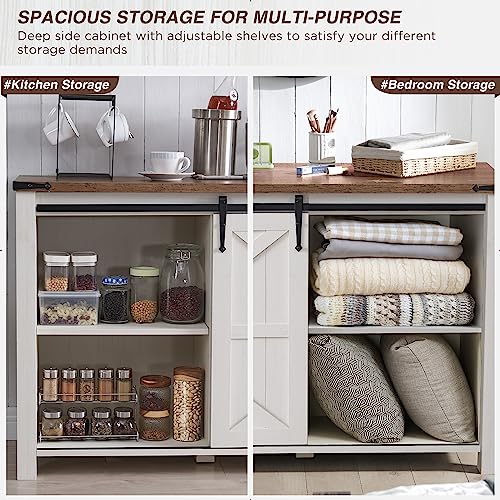 Farmhouse Sideboard Buffet Cabinet with Barn Doors