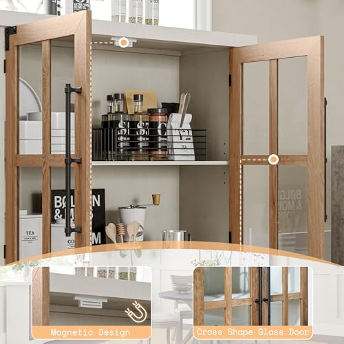 Stylish 63" White Buffet Sideboard Cabinet