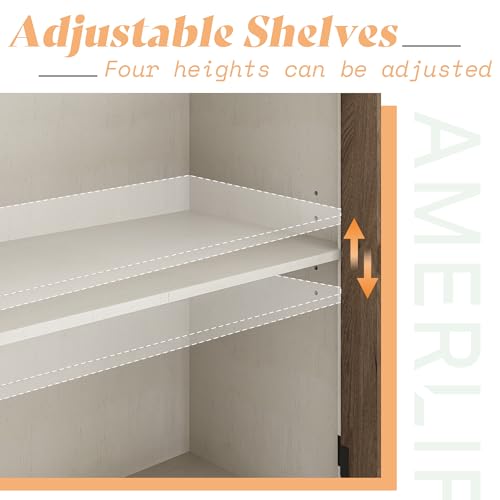 Stylish 63" White Buffet Sideboard Cabinet