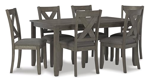 Caitbrook Rustic 7-Piece Dining Set in Gray