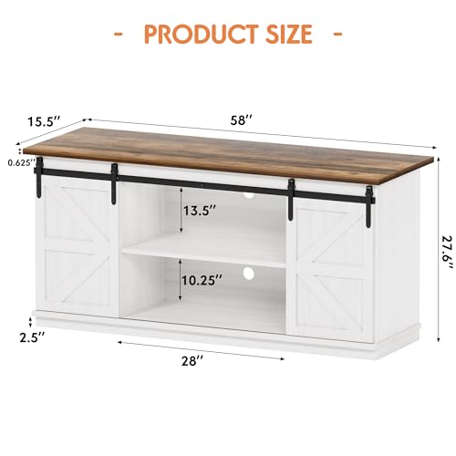 Farmhouse Sideboard Buffet Cabinet with Barn Doors