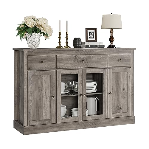 Modern Farmhouse Ash Grey Buffet Storage Cabinet