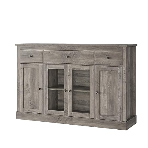 Modern Farmhouse Ash Grey Buffet Storage Cabinet