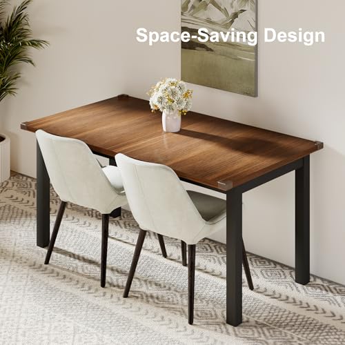 Walnut Extendable 63" Modern Farmhouse Dining Table