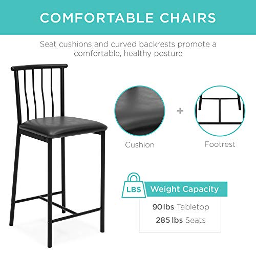 3-Piece Wooden Counter Height Dining Set - Espresso