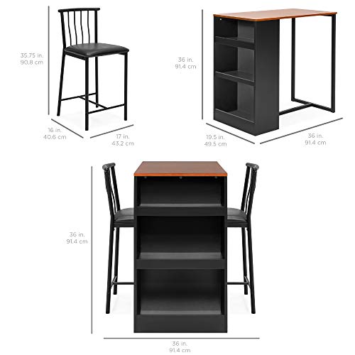 3-Piece Wooden Counter Height Dining Set - Espresso