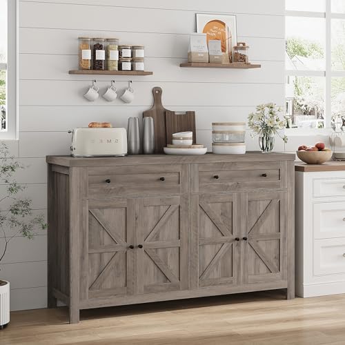 Modern Farmhouse 55" Buffet Sideboard Storage Cabinet