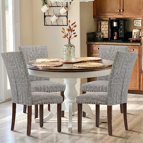 Boho Upholstered Parsons Dining Chairs Set of 4