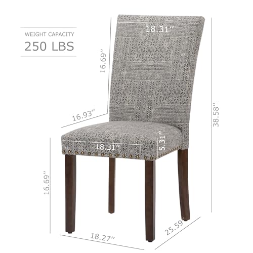 Boho Upholstered Parsons Dining Chairs Set of 4