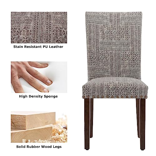 Boho Upholstered Parsons Dining Chairs Set of 4
