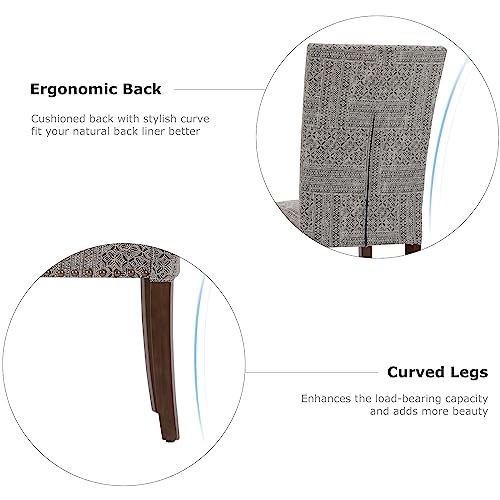 Boho Upholstered Parsons Dining Chairs Set of 4