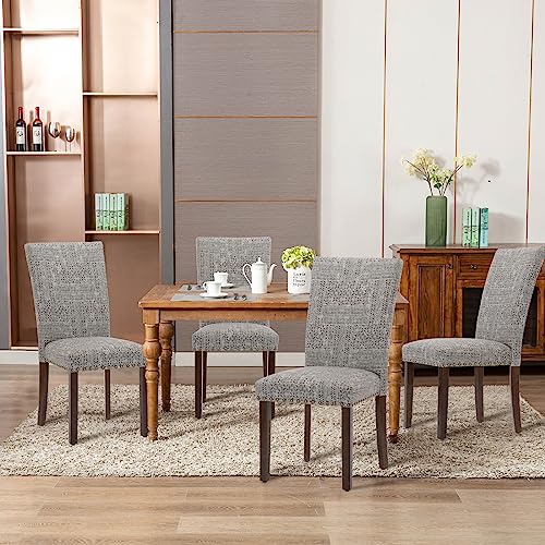 Boho Upholstered Parsons Dining Chairs Set of 4