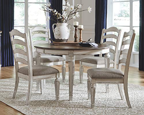 Realyn Antique White Dining Room Upholstered Chairs, Set of 2