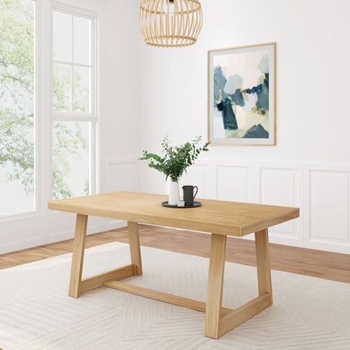 Rustic 72" Solid Wood Farmhouse Dining Table