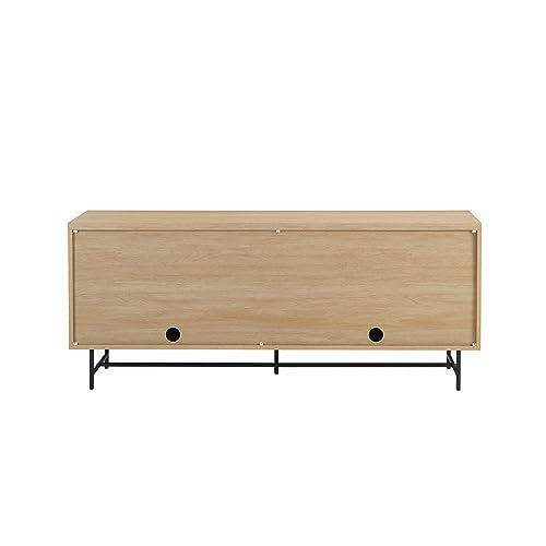 Scandinavian Fluted Door Kitchen Storage Buffet Cabinet