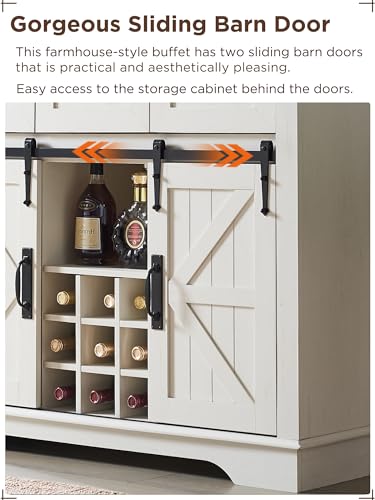 Rustic 72" Farmhouse Bar Cabinet with Storage